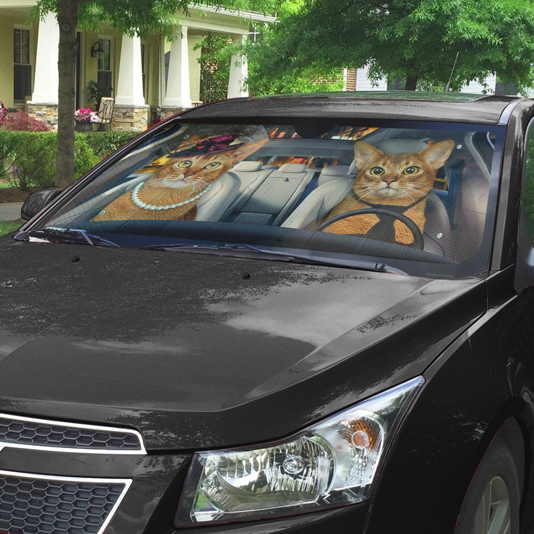 Gearhuman 3D Abyssinian Cat Auto Car Sunshade GV010314 Auto Sunshade