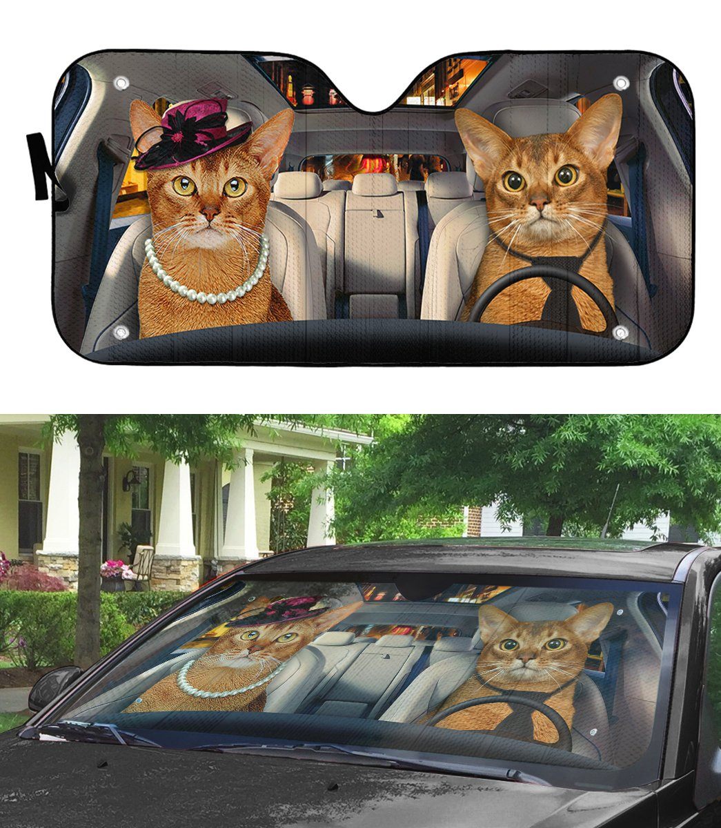 Gearhuman 3D Abyssinian Cat Auto Car Sunshade GV010314 Auto Sunshade