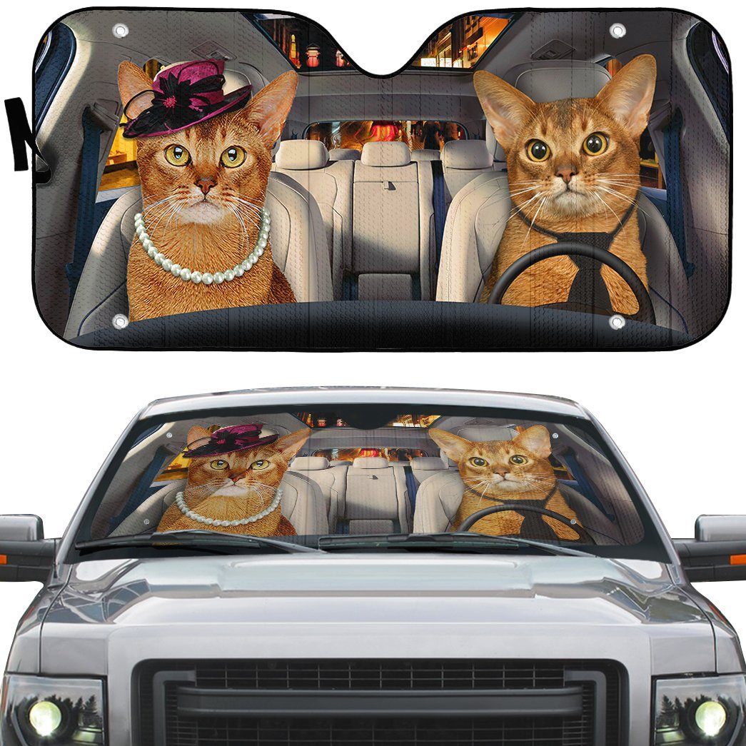 Gearhuman 3D Abyssinian Cat Auto Car Sunshade GV010314 Auto Sunshade