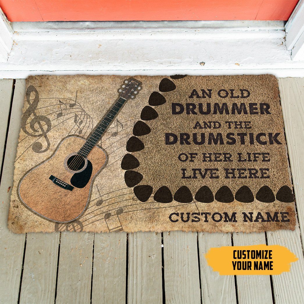 GearHuman 3D Acoustic Guitars An Old Guitarist Custom Doormat GR21014 Doormat 