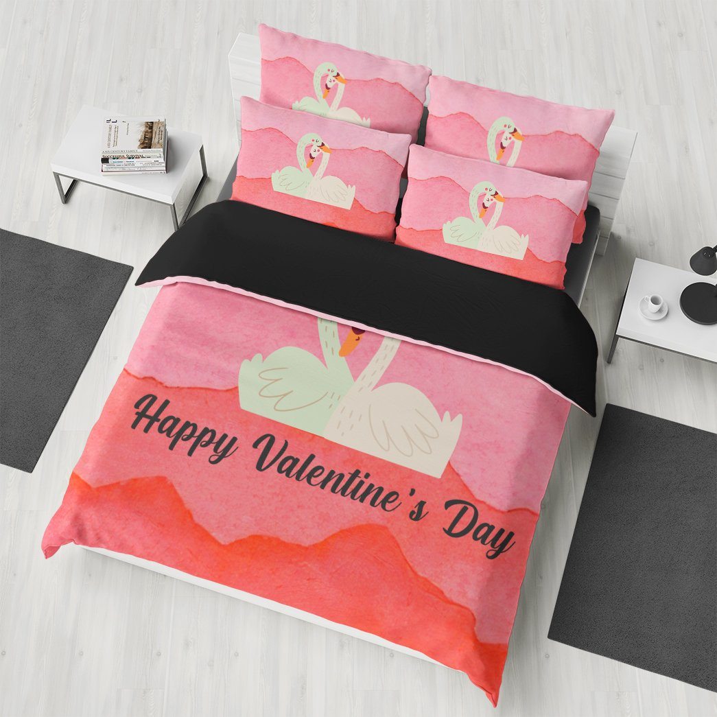 GearHuman 3D Adorable Swan Couple Valentine Custom Bedding GR050112 Bedding Set 