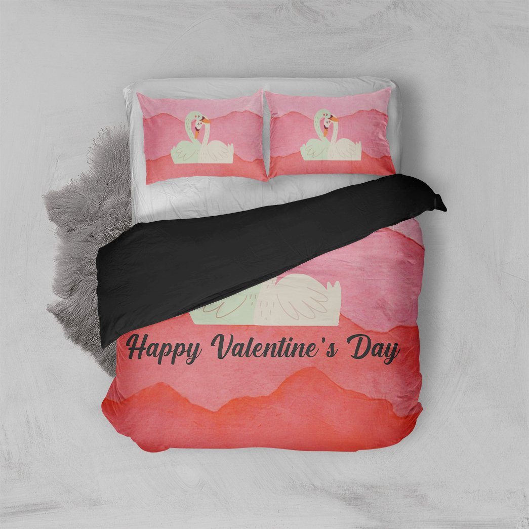 GearHuman 3D Adorable Swan Couple Valentine Custom Bedding GR050112 Bedding Set Twin 3PCS 