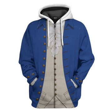 Gearhumans 3D Alexander Hamilton Blue Custom Ugly Hoodie