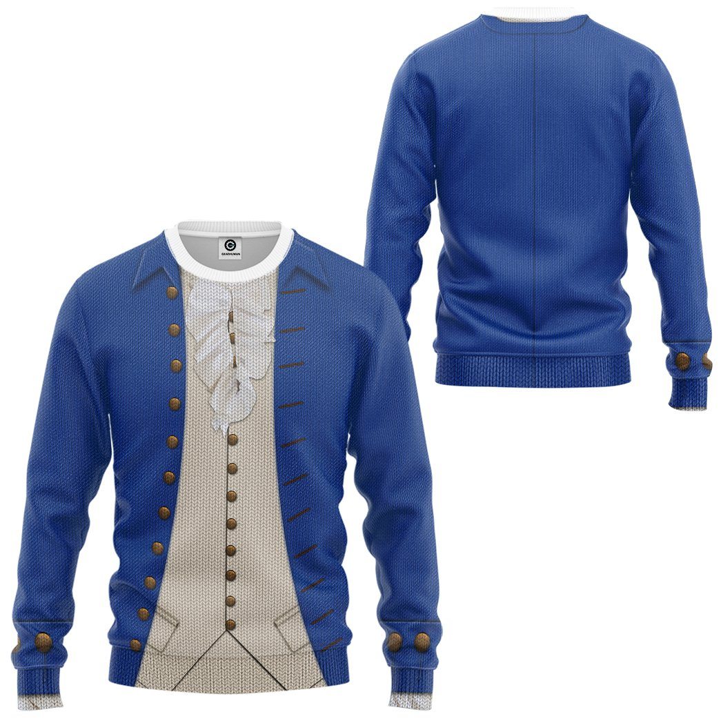 Gearhuman 3D Alexander Hamilton Blue Custom Ugly Sweatshirt GV13105 Sweatshirt 