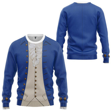 Gearhumans 3D Alexander Hamilton Blue Custom Ugly Sweatshirt