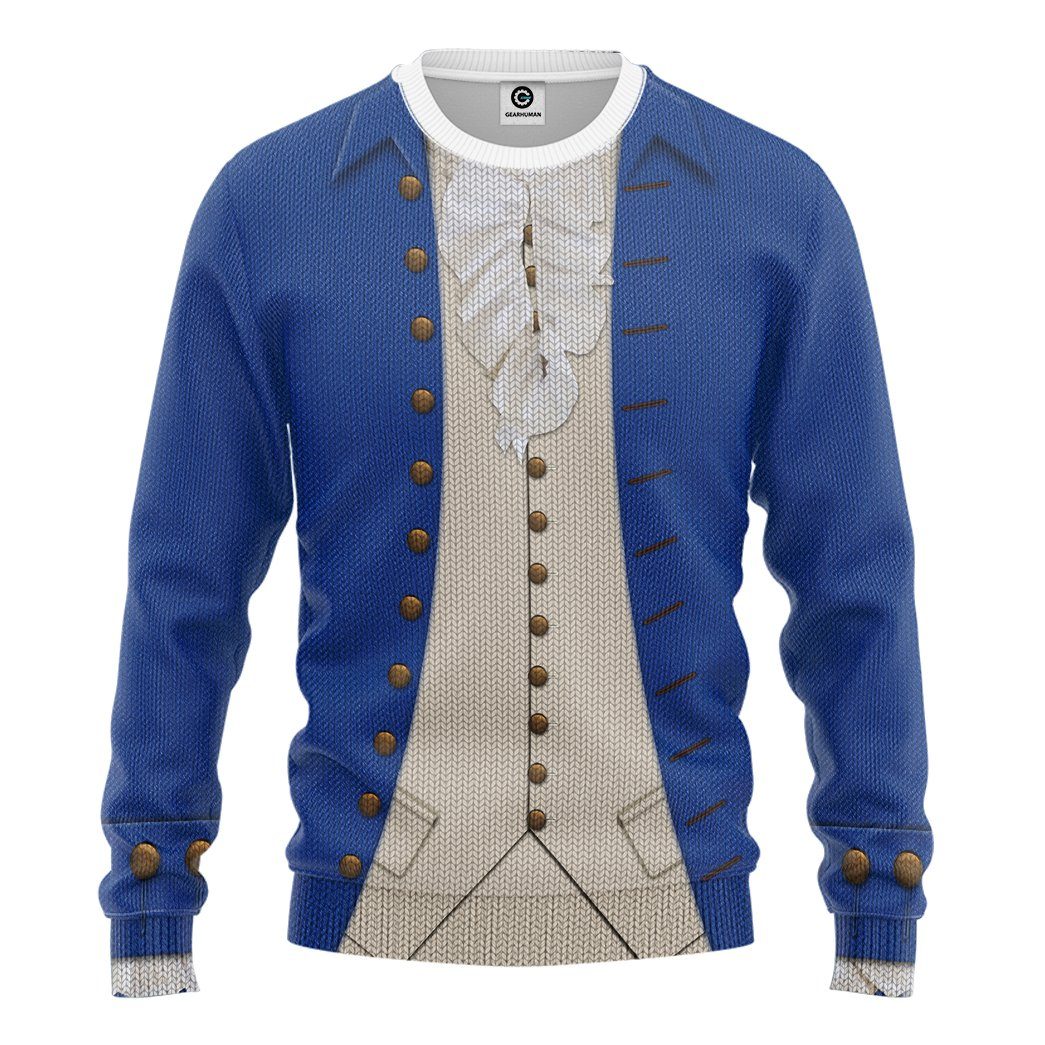Gearhuman 3D Alexander Hamilton Blue Custom Ugly Sweatshirt GV13105 Sweatshirt Sweatshirt S 