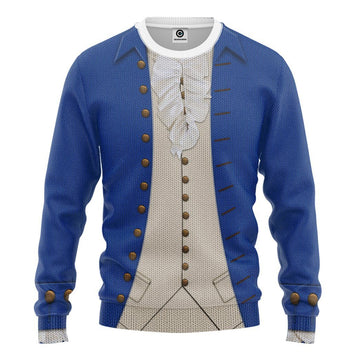 Gearhuman 3D Alexander Hamilton Blue Custom Ugly Sweatshirt GV13105 Sweatshirt Sweatshirt S 