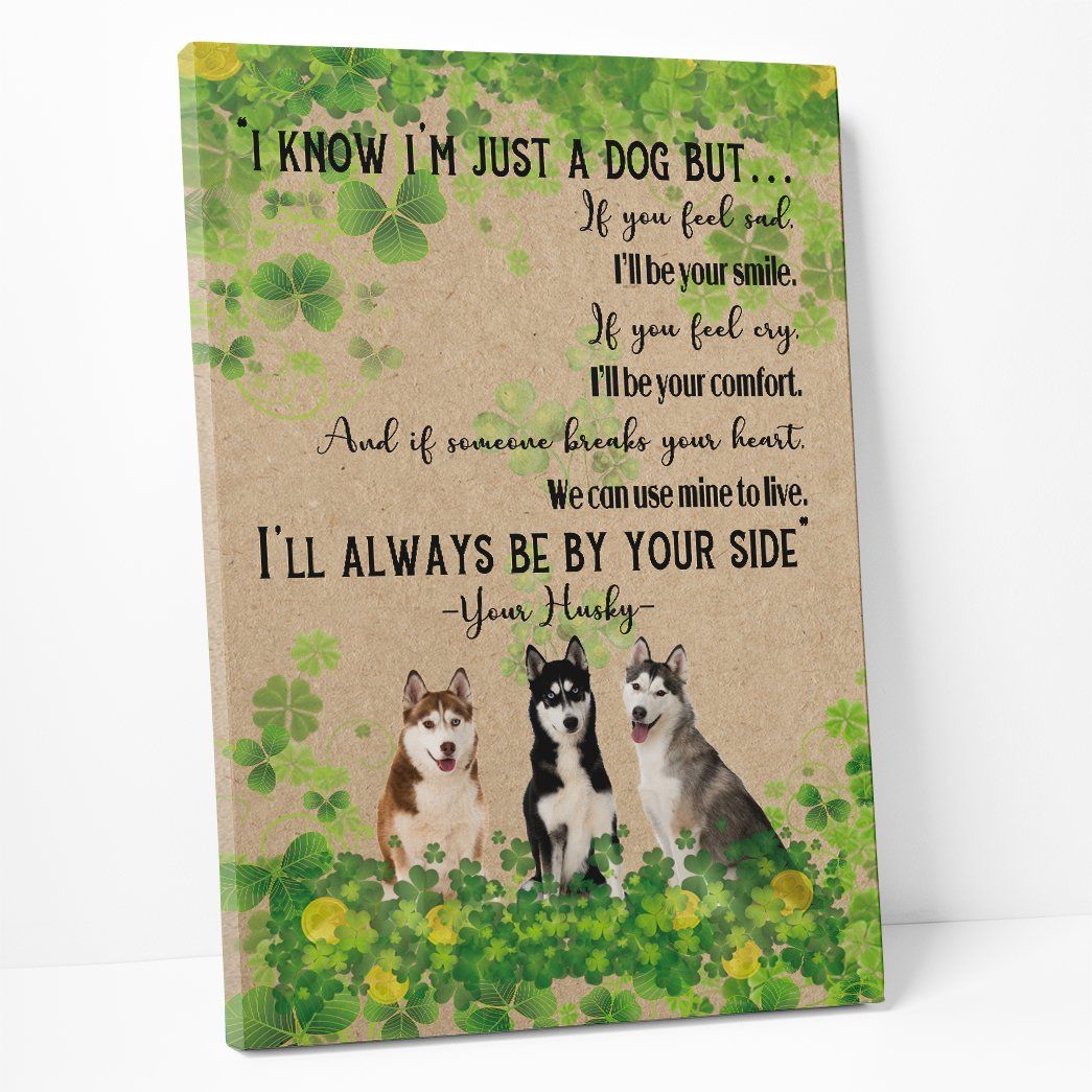 Gearhuman 3D Always By Your Side Husky St Patrick Canvas GK190212 Canvas