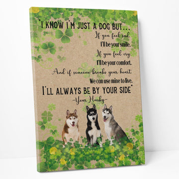 Gearhumans 3D Always By Your Side Husky St Patrick Canvas