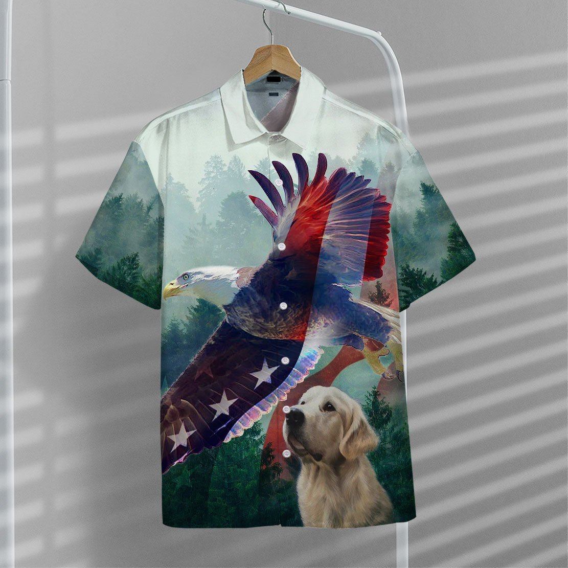 Gearhuman 3D American Eagle And Dog Hawaii Shirt ZK2204215 Hawai Shirt 