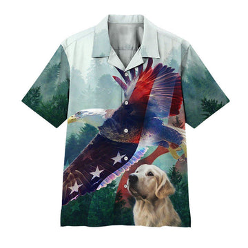 Gearhuman 3D American Eagle And Dog Hawaii Shirt