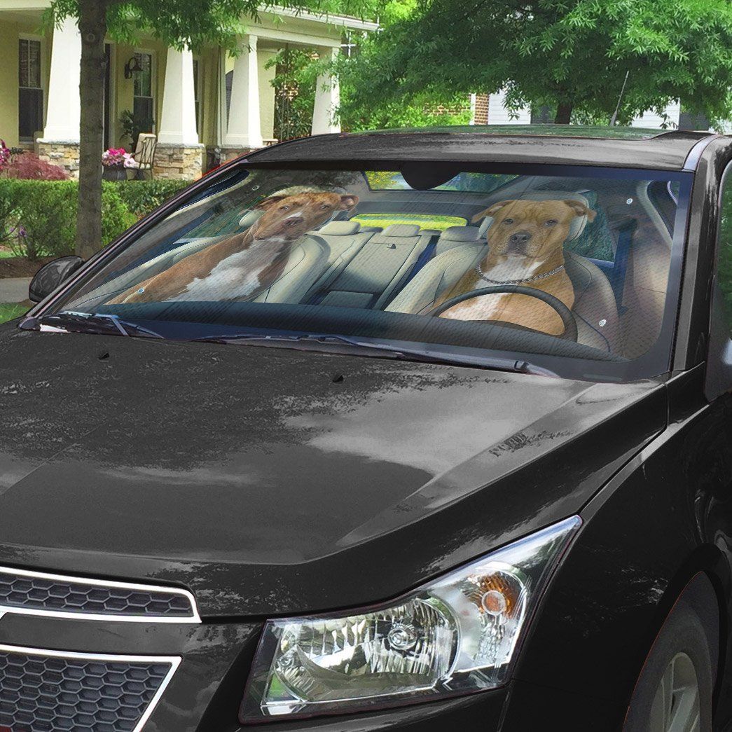 Gearhuman 3D American Staffordshire Terrier Dog Auto Car Sunshade GV010313 Auto Sunshade