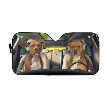 Gearhuman 3D American Staffordshire Terrier Dog Auto Car Sunshade GV010313 Auto Sunshade 57''x27.5''