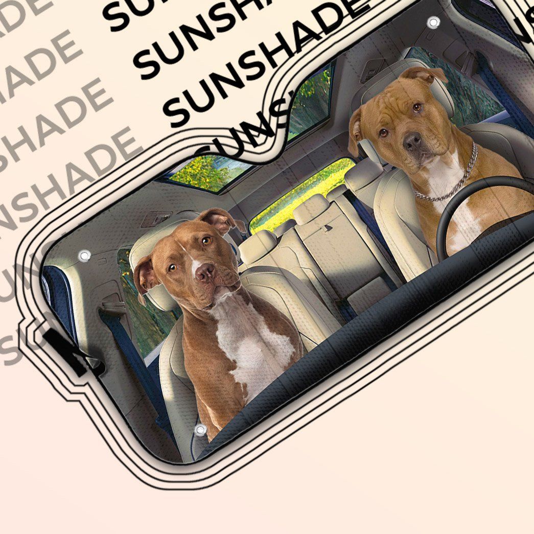 Gearhuman 3D American Staffordshire Terrier Dog Auto Car Sunshade GV010313 Auto Sunshade