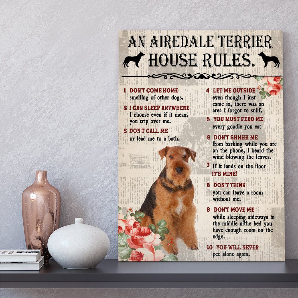 Gearhuman 3D An Airedale Terrier House Rules Canvas GK040211 Canvas