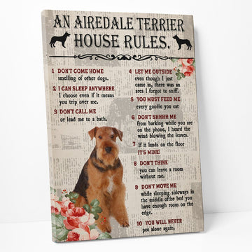 Gearhumans 3D An Airedale Terrier House Rules Canvas