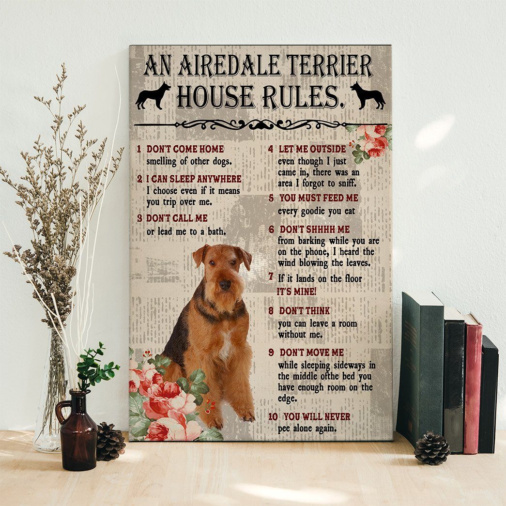 Gearhuman 3D An Airedale Terrier House Rules Canvas GK040211 Canvas