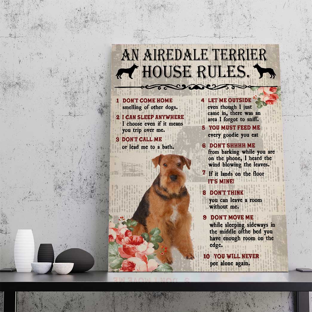 Gearhuman 3D An Airedale Terrier House Rules Canvas GK040211 Canvas