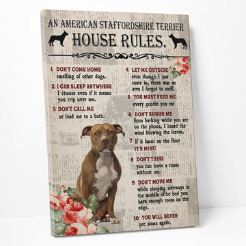 Gearhumans 3D An American Staffordshire Terrier House Rules Canvas