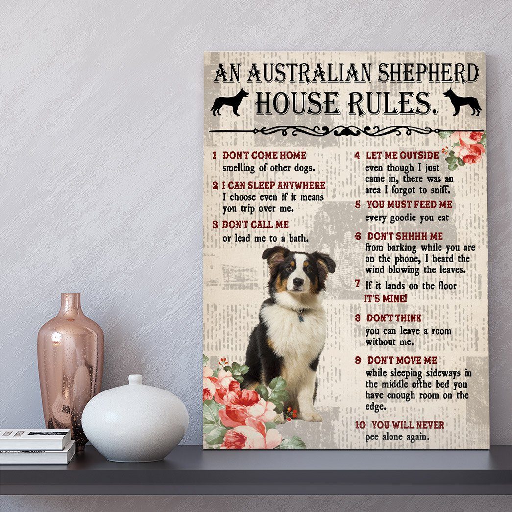 Gearhuman 3D An Australian Shepherd House Rules Canvas GK040224 Canvas