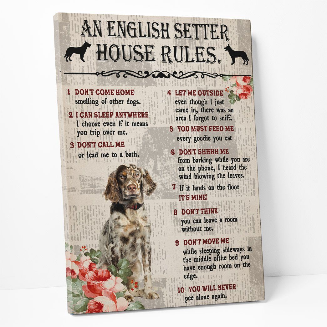 Gearhuman 3D An English Setter House Rules Canvas GK040248 Canvas