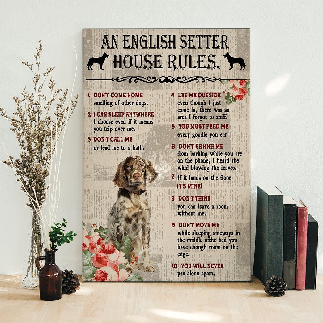 Gearhuman 3D An English Setter House Rules Canvas GK040248 Canvas