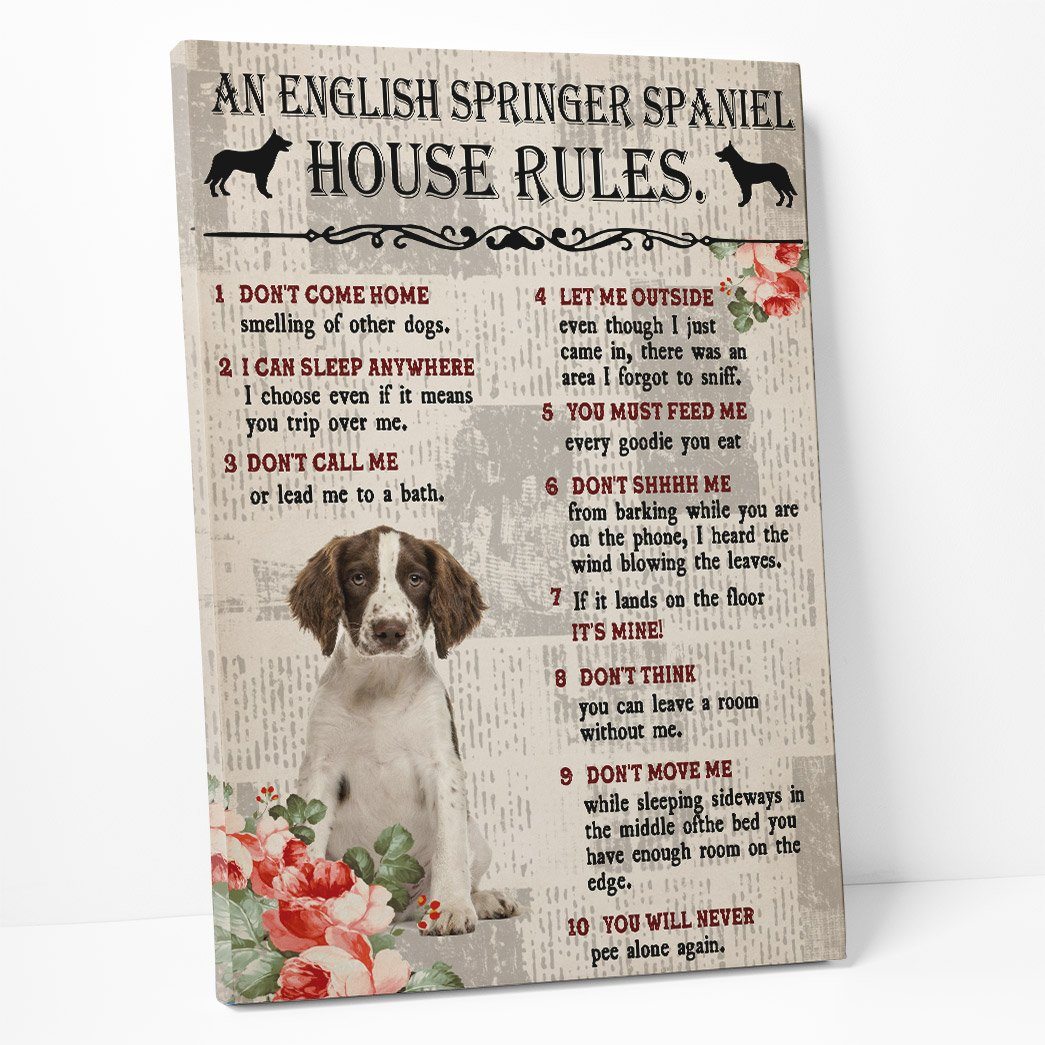 Gearhuman 3D An English Springer Spaniel House Rules Canvas GK040236 Canvas