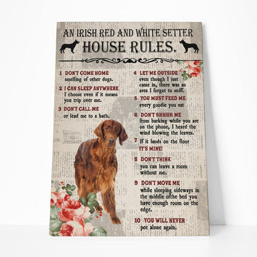 Gearhumans 3D An Irish Red and White Setter House Rules Canvas