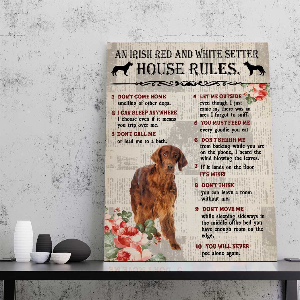 Gearhuman 3D An Irish Red and White Setter House Rules Canvas GK040247 Canvas