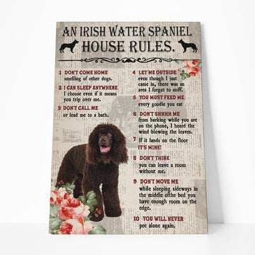 Gearhuman 3D An Irish Water Spaniel House Rules Canvas GK040268 Canvas 1 Piece Non Frame M