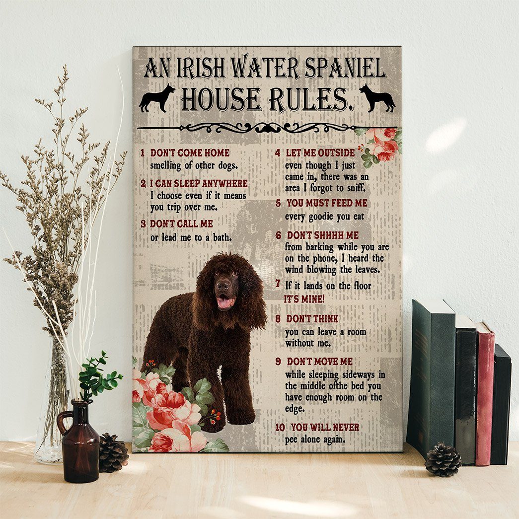 Gearhuman 3D An Irish Water Spaniel House Rules Canvas GK040268 Canvas