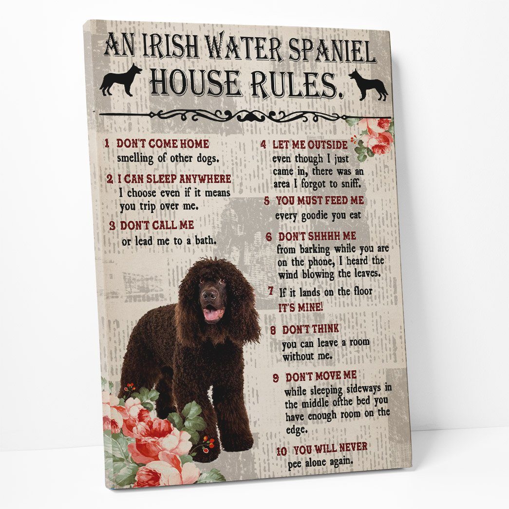 Gearhuman 3D An Irish Water Spaniel House Rules Canvas GK040268 Canvas
