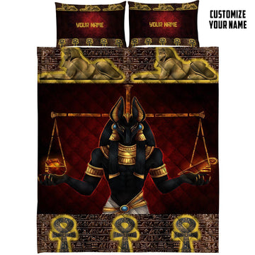 Gearhuman 3D Ancient Egypt God Custom Name Quilt Set GW06016 Quilt Set Quilt Set Twin 