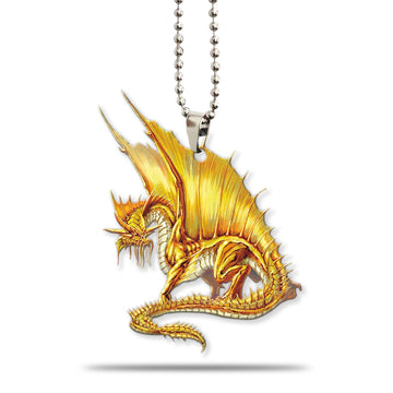 Gearhuman 3D Ancient Gold Dragon Custom Car Hanging
