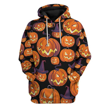 Gearhumans 3D Angry Pumpkin Halloween Custom Hoodie Apparel