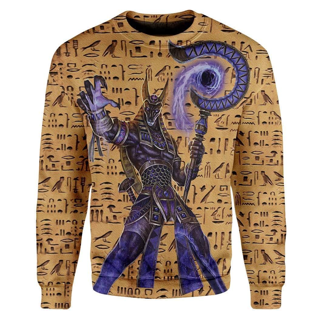 Gearhuman 3D Anubis Egyptian Ancient God Custom T-Shirts Hoodies Apparel HD-TA1002202 3D Custom Fleece Hoodies Long Sleeve S 