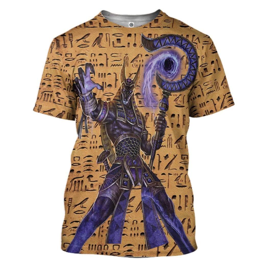 Gearhuman 3D Anubis Egyptian Ancient God Custom T-Shirts Hoodies Apparel HD-TA1002202 3D Custom Fleece Hoodies T-Shirt S 