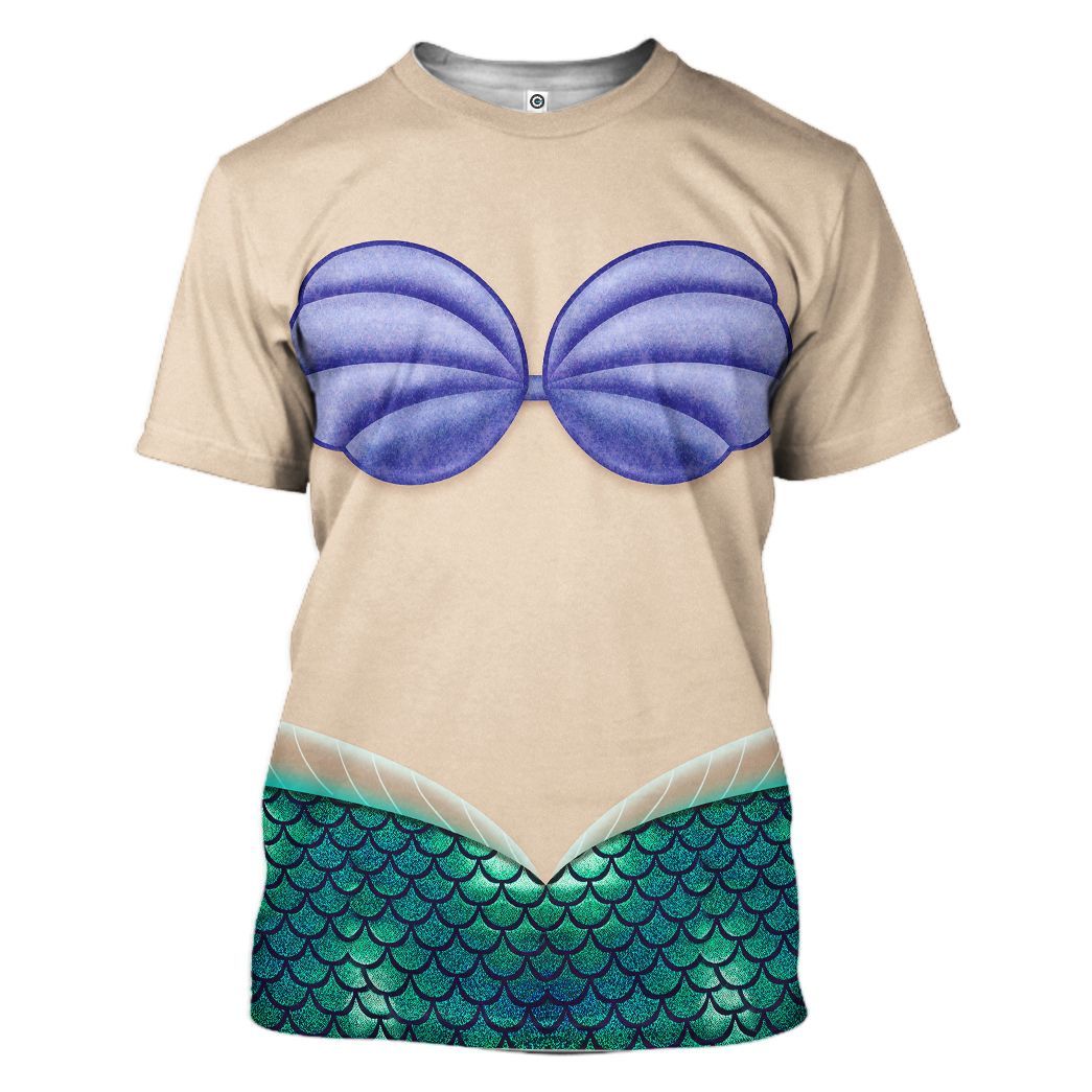 Gearhuman 3D Ariel Mermaid Custom Tshirt Hoodie Appreal CC24111 3D Apparel T-Shirt S 