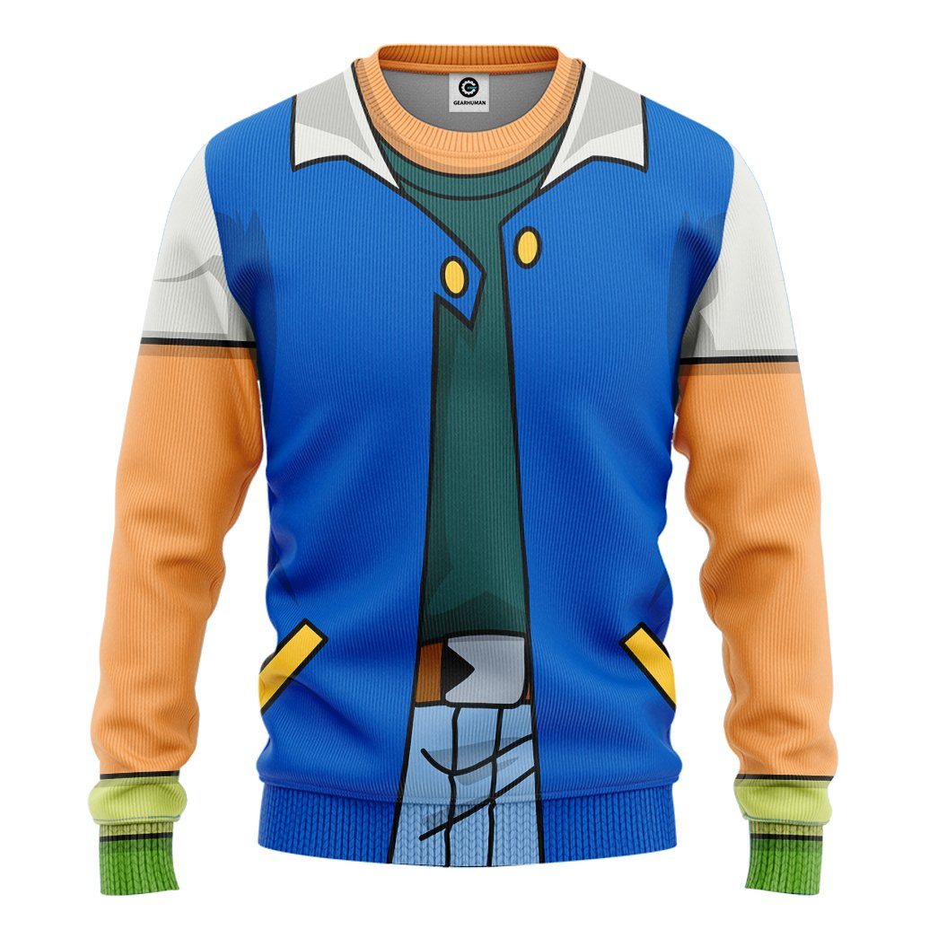 Gearhuman 3D Ash Pokemon Costume Tshirt Hoodie Apparel GK19025 3D Apparel Long Sleeve S