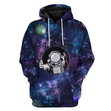 Gearhumans 3D Astronaut Comes Out of Black Hole Custom Hoodie Apparel