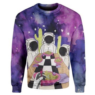 Gearhumans 3D Astronaut Family Dinner Custom T-Shirts Hoodies Apparel