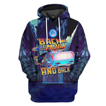 Gearhumans 3D Back to the Moon Custom Hoodie Apparel