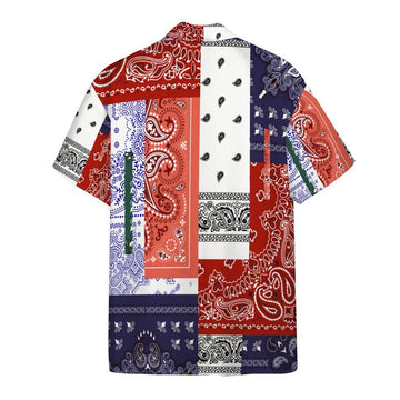 Gearhuman 3D Bandana Hawaii Custom Shorts Sleeve Shirt GC161021 Short Sleeve Shirt 