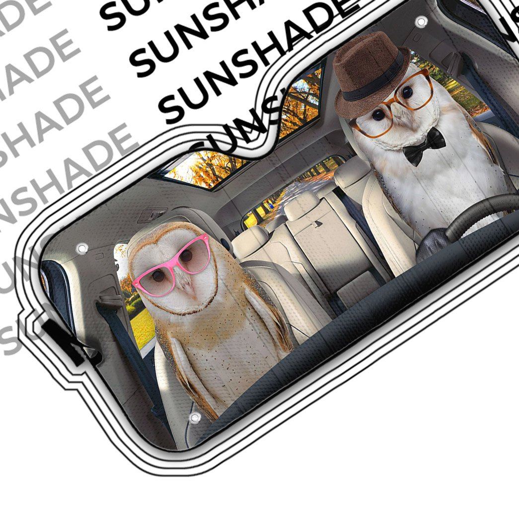 Gearhuman 3D Barn Owls Couple Auto Car Sunshade GV030319 Auto Sunshade