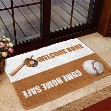 Gearhumans 3D Baseball Welcome Home Custom Doormat