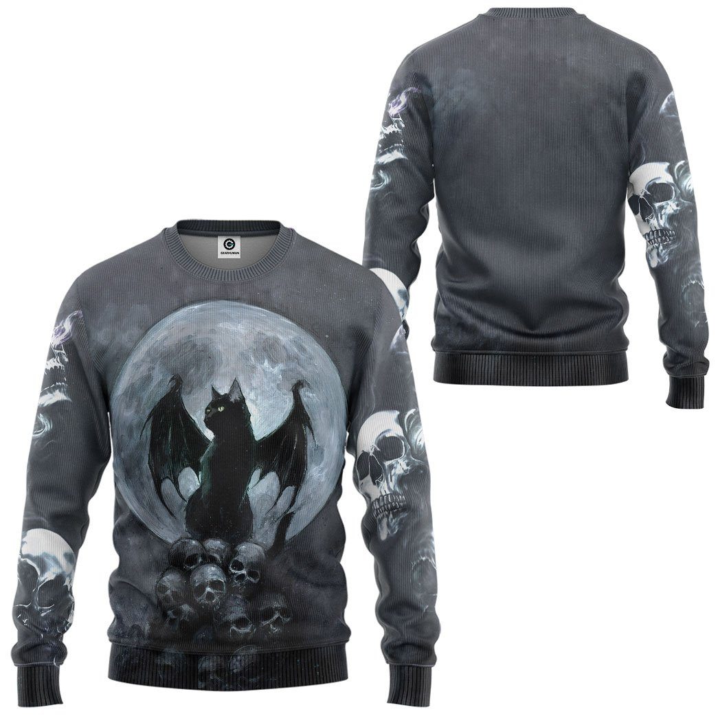 Gearhuman 3D Bat Cat Custom Tshirt Hoodie Apparel GB04112 3D Apparel 