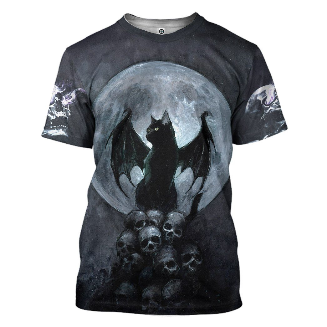 Gearhuman 3D Bat Cat Custom Tshirt Hoodie Apparel GB04112 3D Apparel T-Shirt S 