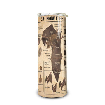 Gearhumans 3D Bat Knowledge Custom Name Design Insulated Vacuum Tumbler