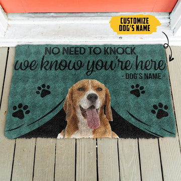 Gearhuman 3D Beagle We Know Youre Here Custom Name Doormat GW01022 Doormat