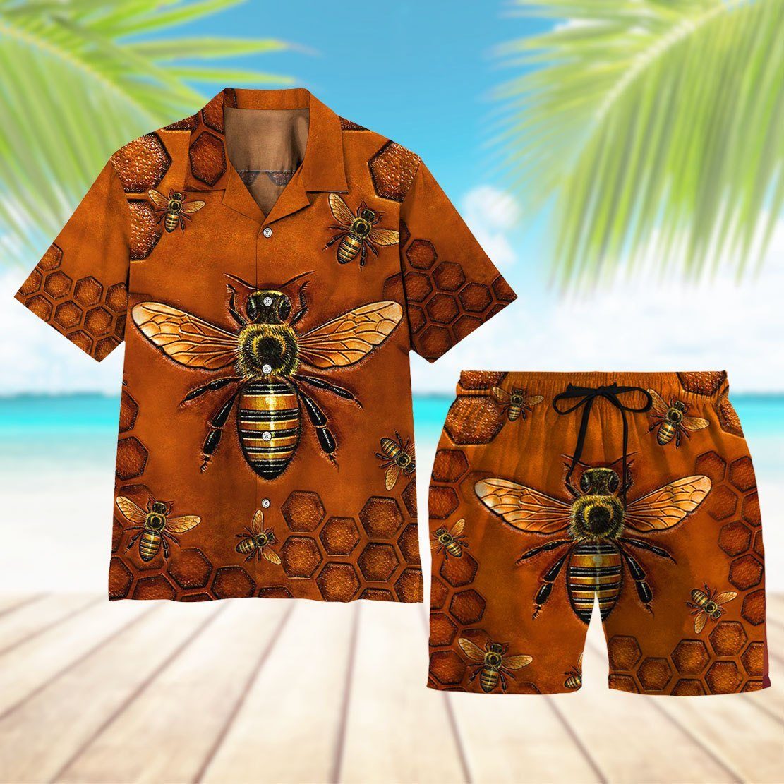 Gearhuman 3D Bee Beach Short ZZ0706211 Men Shorts 